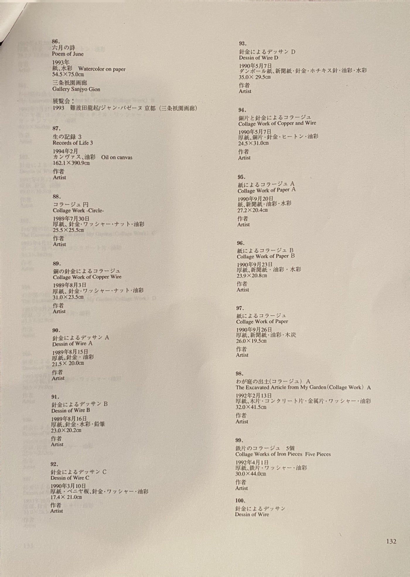 難波田龍起 「鉄片のコラージュ 1992」1994年世田谷美術館展示 | 難波田龍起《鐵片拼貼 1992》1994年於世田谷美術館展出 |  Tatsuoki Nambata “Collage of Iron Pieces” 1992